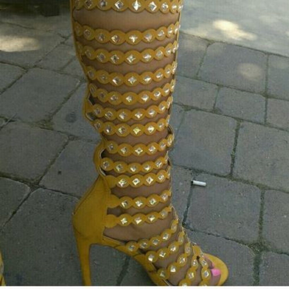 Bedazzled Gladiator High Heels